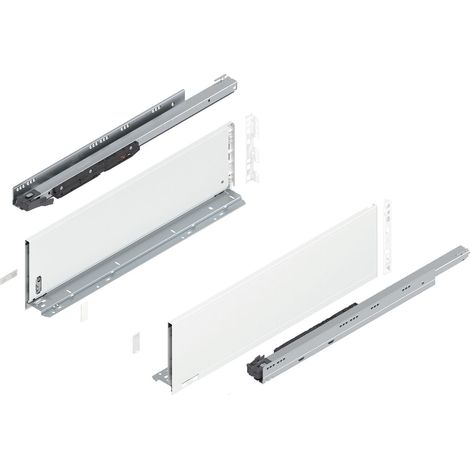 Blum Legrabox pure H C Schubladenschienen Set 1 Paar, 70kg 600mm Tip On Vollauszug, seidenweiß (1/5)