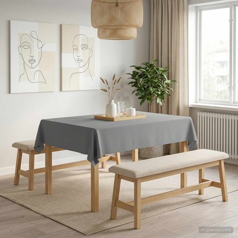 vidaXL Table Cloth Rectangular Light Grey 140 x 160 cm Polyester (1/5)