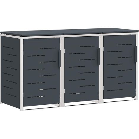 Almacenamiento de contenedor con ruedas Gris antracita vidaXL