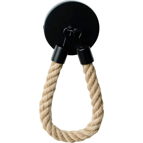 Porte-rouleau de papier toilette vintage à suspendre au mur en corde pour chambre à coucher, cuisine, salle de bain, décoration noire (1/5)