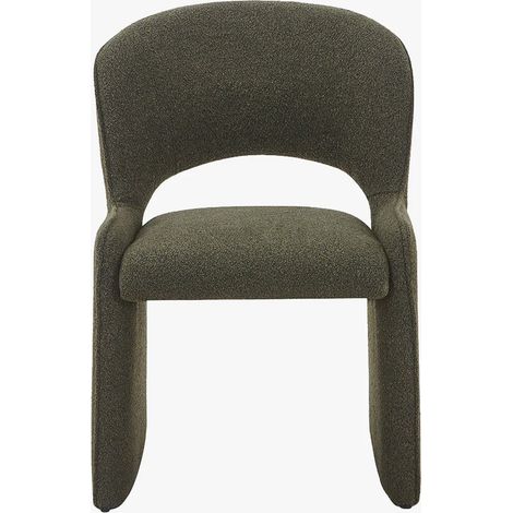 ALESIA Fauteuil tissu bouclette vert foncé (1/5)