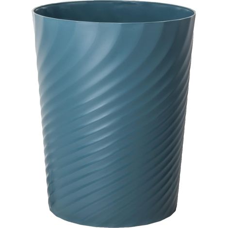 Corbeille à papier 12L Bleu foncé Plastique robuste Design compact pour bureau chambre cuisine (1/5)