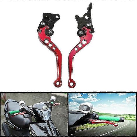 Lot de 2 poignées de frein et d'embrayage réglables pour moto, levier de pompe, vérin hydraulique, accessoire universel en alliage CNC pour Honda et Yamaha (orange) (1/5)
