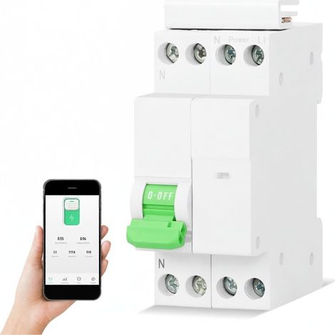 Disjoncteur intelligent Tuya Wifi : contrôle à distance via application mobile, visualisation des équipements domotiques, minuterie, compte à rebours, modes de minuterie en boucle, compatible avec Goo (1/5)