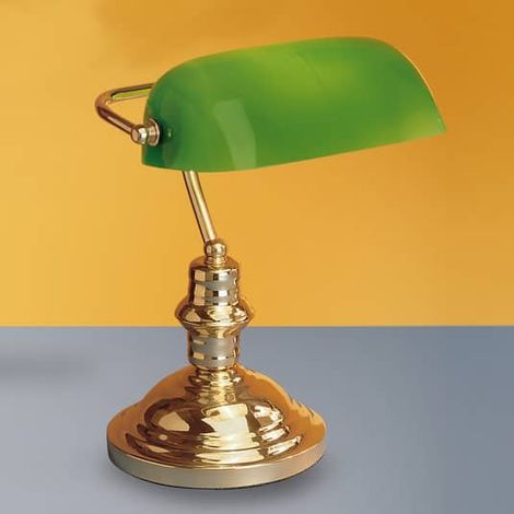 [GEBRAUCHT] B-Ware Orion Tischlampe Onella Schreibtischlampe Büroleuchte im Banker-Stil E27 grün (1/2)
