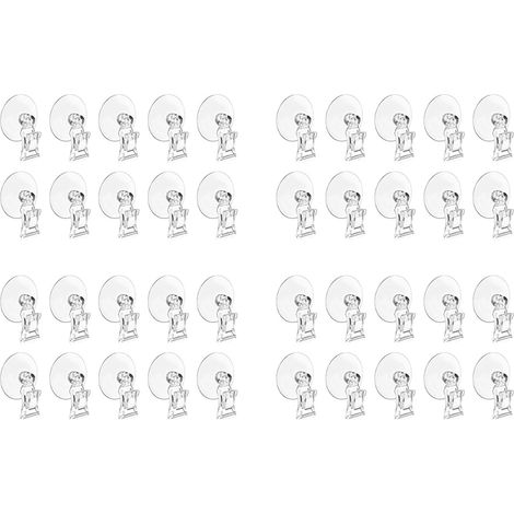 40 Pièces Pinces à Ventouse Pince à Ventouse Transparente Ventouse en Verre de Fenêtre de Salle de avec Pince pour Affichage Publicitaire (1/5)