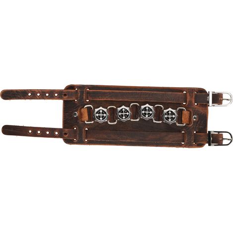Braided Bracelet Leather Adjustable Pin Buckle Metal Decorative Vintage Wrist Cuff JewelryBrown (1/5)