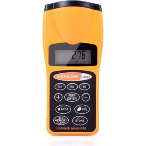 Télémètre ultrasonique multifonction à écran LCD, télémètre avec pointeur laser, télémètre numérique pour usage domestique (1/4)