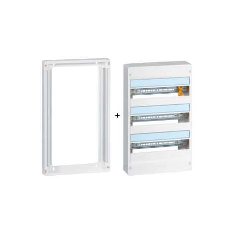 Legrand - Drivia - Coffret 3 rangu00e9es - 18 modules + Rehausse - Ref. : 401223+401273 (1/5)