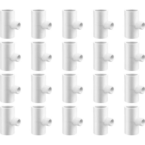 20 Pièces Raccords En T PVC Pour Abreuvoir Poulet Tuyauterie Plastique 1/2" Filetage FTP 1/8 (1/4)