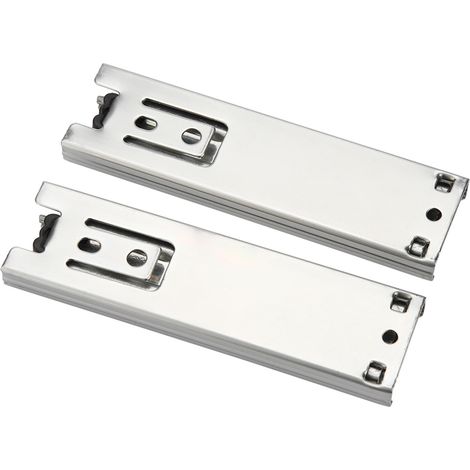 Lot de 2 mini glissières de tiroir courtes de 12,7 cm (5 po) pour meubles, rail de guidage à extension complète, quincaillerie pour placards de cuisine (1/5)