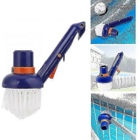 Brosse d'angle pour aspirateur de piscine, idéale pour les piscines hors sol et enterrées, les spas et les jacuzzis. Fine, 1 pièce, bleue. (1/5)