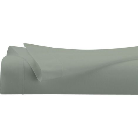 Drap Housse 2 Personnes "Percale" 180x200cm Vert Tilleul (1/2)