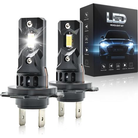H7 LED, 45000LM 6500K Blanc Froid, 12V Ampoule H7 LED de Phares Voiture Automobile Avec Ventilateur, 900% Luminosité, 1:1 Mini Taille, IP68, Remplacement Des HalogèNes, Plug-N-Play, 2 Pièces (1/5)