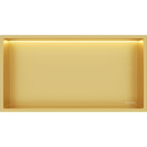 Balneo Niche de douche encastrable avec éclairage LED Wall-Box ONE 30 x 60 x 10 cm - Acier inoxydable AISI 304 - Étanche (1/5)