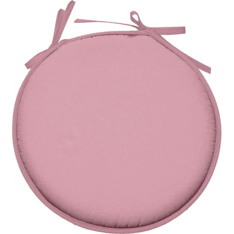 Galette de chaise ronde Unie Pop color 40 cm Rose poudre (1/3)