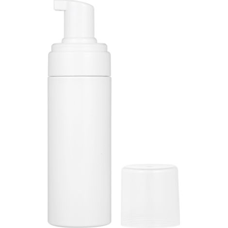 Botella de espuma de 150 ml (5,2 oz) con dosificador, fabricada en plástico blanco, vacía y recargable, ideal para viajar.