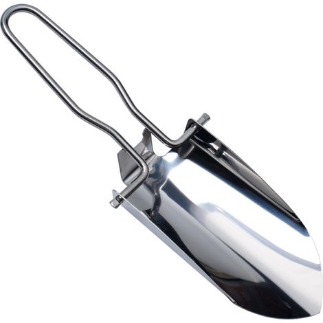 Mini pelle avec boîtier Longueur en acier inoxydable 12,5 cm (plié) 22 cm (déplié) largeur 6.7 cm argent