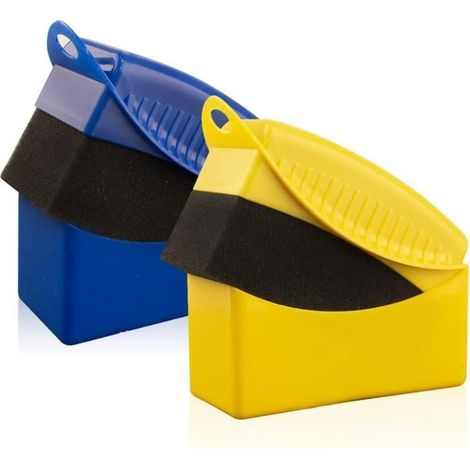 2 brosses à éponge pour pneus,bloc éponge de nettoyage de voiture, brosse éponge incurvée,brosse de nettoyage de pneu avec couvercle (1/4)