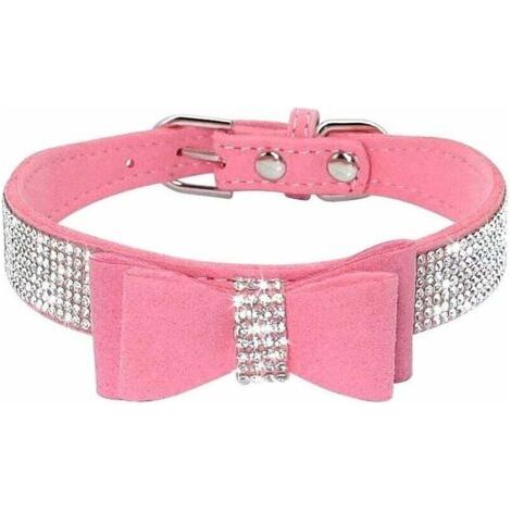 QORVA-Collier pour chien strass (rose S)-Fei Yu