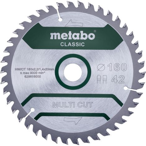 Metabo Sägeblatt multi cut - classic, 160x20 Z42 FZ/TZ 5° /B (1/5)