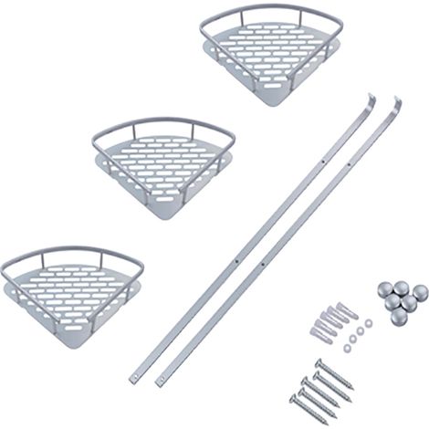 Étagère de douche triangulaire, support mural d'angle pour salle de bain, organiseur de rangement en métal chromé (1/5)