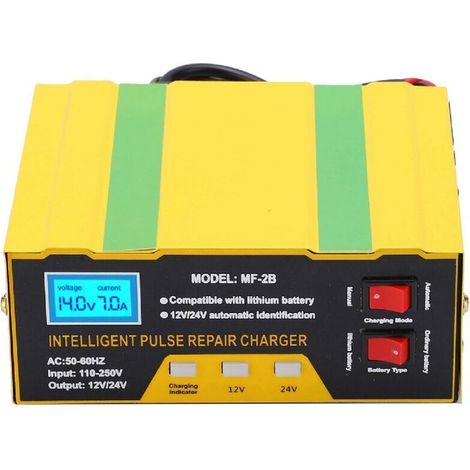 Jeffergarden Chargeur de batterie 180 W entièrement intelligent 12 V/24 V pour réparation de voitures et motos, type MF-2B (1/5)