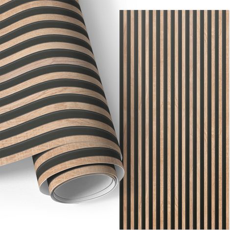 Klebefolie für Möbel - Möbelfolie - Selbstklebende - für Küche - Küchenfronten - Küchenschränke - Vertikale Lamellen 50x100 cm