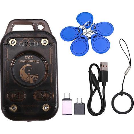 Émulateur de lecteur de puce RFID Chameleon V2.0 + porte-clés 5xUID 125 kHz 13,56 MHz, décodage de cartes, duplicateur NFC Chameleon (1/5)