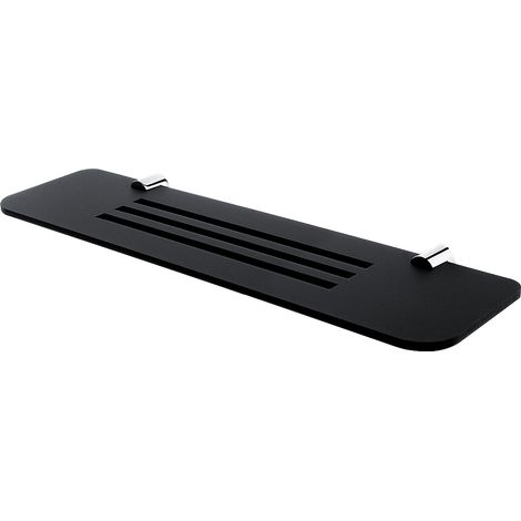 Étagère L.50 Cm, Plexiglas Noire Mate, Avec Fixation Chrome, Nava Nimco (1/4)