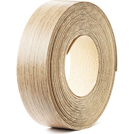 1x Bande de Chant Thermocollant 21mm x 5m Epaisseur 0,50mm Mélaminé Facile à Appliquer Bricolage Étagère Meuble Panneau Bois Durable, chêne doré artisanal (1/4)