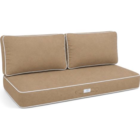 Coussins salon jardin premium déhoussable 100x50cm Moka