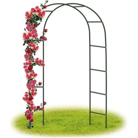 Arche Jardin/Mariage Arche Arceau à rosiers Tuteur Colonne de Jardin,Jardin métal Arche Plantes Grimpantes Métal 240 x 140 x 38 CM/Vert (1/5)