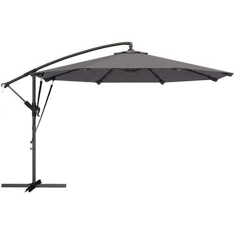 Parasol Underwood déporté inclinable 295 cm gris anthracite résistant (1/5)