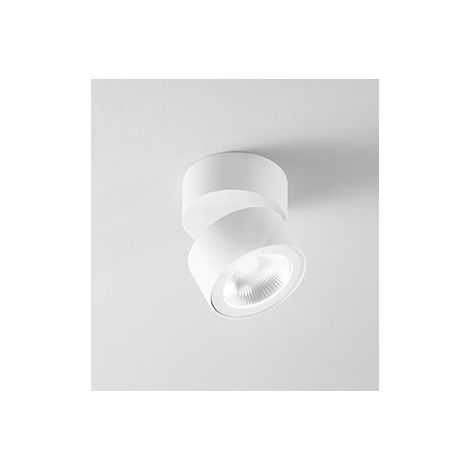 Projecteur LED Orientable en Métal Blanc 15W 900lm CCT avec Température de Couleur Sélectionnable 3000K/4000K/6000K Diamètre 10,5cm par Perenz