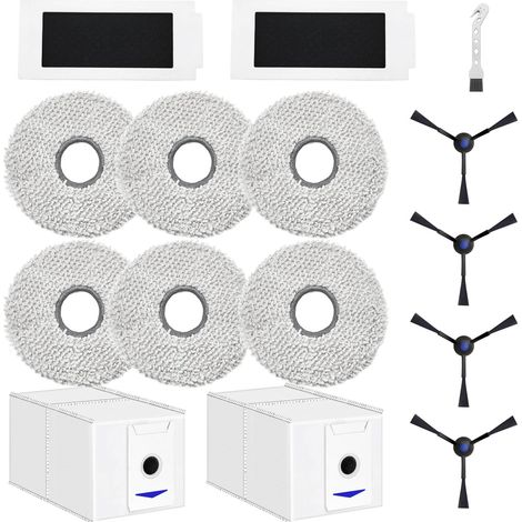 Accessori per ECOVACS DEEBOT T30 Pro Omni / T30 Omni Robot aspirapolvere, 6 Panni + 2 Sacchetti polvere + 4 Spazzole laterali + 2 Filtri (1/5)