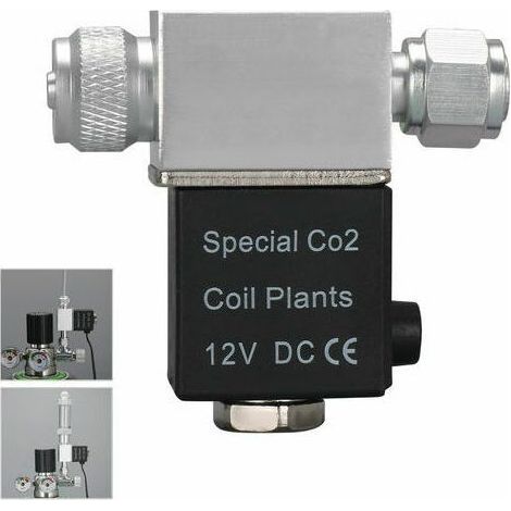 Bouteille CO2 et accessoires pour aquarium Électrovanne pour Aquarium Système de CO2 Régulateur DC 12V Sortie Connecter M10 1 Filetage Externe Tête Unique Silencieux Version Basse Température Prise (1/4)