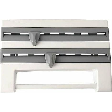 support mural pour feuille d'aluminium, film transparent et serviettes en papier, avec coupe, gris, 31x5cm (1/5)