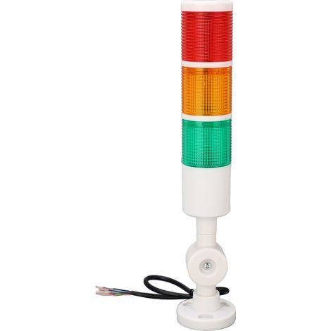 3-Tier LED Warning Tower, Foldable Industrial Warning Lamp, Red, Yellow, Green, IP54, with Buzzer, DC24V (1/5)