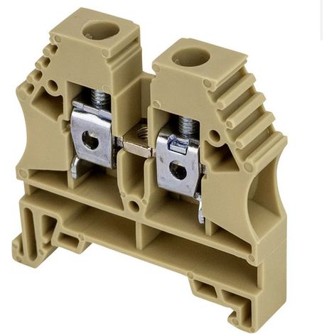 Borne de jonction à vis 10mm² - pas 10mm - beige - IMO (1/5)