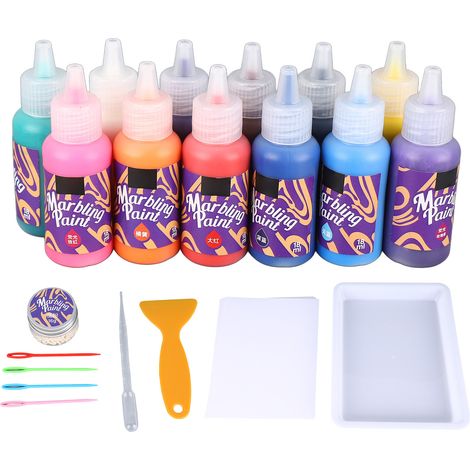 Kit de peinture marbrure 12 couleurs pour enfants 4‑12 ans, coffret art aquatique pour filles et garçons, activité créative (1/5)