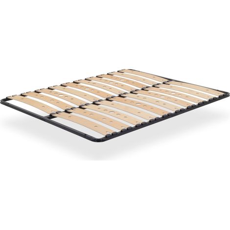 AUSTEN Sommier ergonomique à lattes larges et flexibles en bois de bouleau 140x200 cm sans pieds
