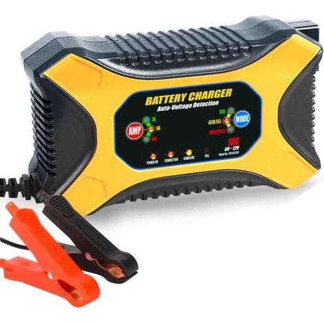 Chargeur de Batterie Auto Intelligent Rapide 12A 6V/12V Mainteneur de Batterie Portable avec Écran LCD (1/4)
