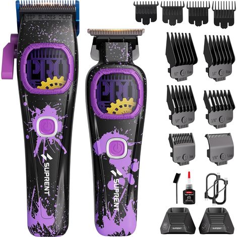 Professional Trimmer Set for Men - Cordless with Zero Space Trimmer, Powerful Motor, Titanium Coated Blades and Charging Stations (1/5)