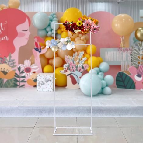 Hochzeitsbogenhalter für Zeremonien, 53 32 155 cm weißer rechteckiger Ballonbogen-Halter für Hochzeitsgeburstagsparty Jubiläumsdekoration (1/5)