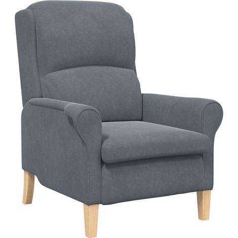 Fauteuil de Salon，Chaise，Fauteuil Gris foncé 76 x 94 x 102 cm Velours CFW486389 (1/5)