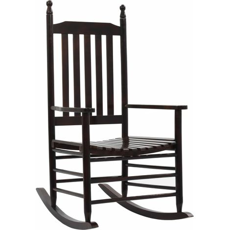 Chaise à bascule avec siège incurvé Marron Bois de peuplier (1/5)