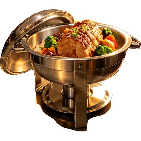 Plat de service, Acier inoxydable, Capacité de 4,5 L, Ensemble de 4 pièces, Autonome, Sur table (1/5)