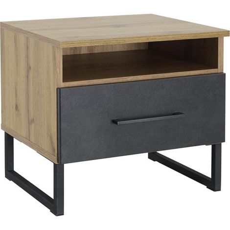 Chevet adulte moderne chêne/anthracite Sabrina
