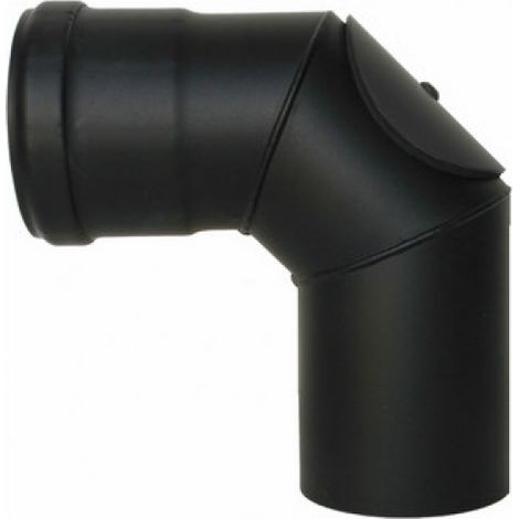 CURVA ISPEZIONABILE CON PORTELLO PELLET SMALTATO Diam. 100